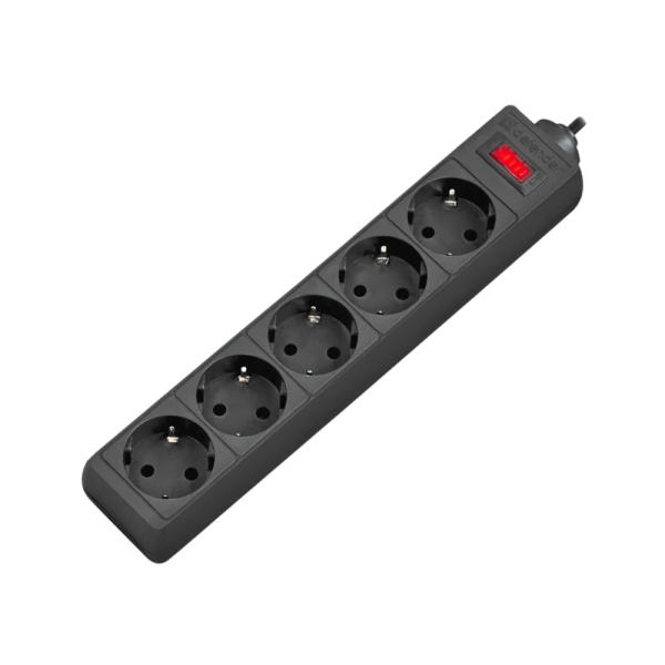 Фильтр сетевой Defender ES 1.8, 5 розеток, 1.8 м, серый